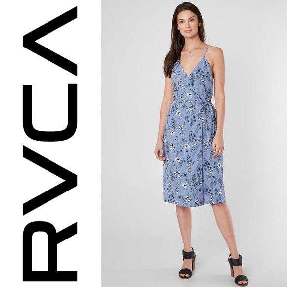 RVCA Dresses & Skirts - RVCA NWOT Kioki Wrap Midi Dress Size XS
